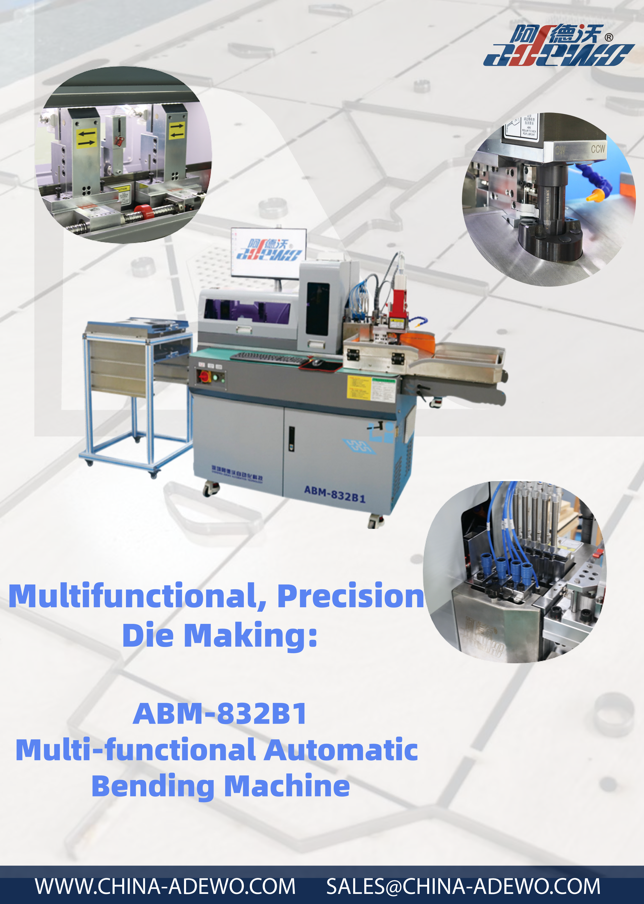 Fabricare de matrițe multifuncționale, de precizie: mașină de îndoit automată multifuncțională ABM-832B1